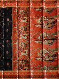 Pradip Fabrics Woven Black and Orange Color Pure Silk Saree