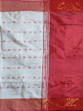 Pradip Fabrics Woven  Red and white color Soft Handloom Saree