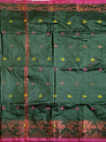 Pradip Fabrics Woven  Dark Green color  Soft Handloom Saree