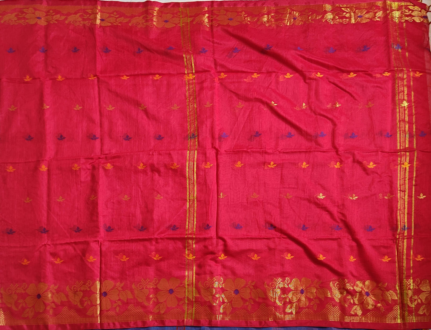 Pradip Fabrics Woven Red color  Soft Handloom Saree