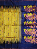 Pradip Fabrics Woven Yellow and Blue color Soft Handloom Saree