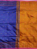 Pradip Fabrics Woven Blue  and Yellow color  Soft Handloom Saree