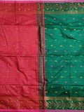 Pradip Fabrics Woven Maroon and green color  Soft Handloom Saree