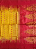 Pradip Fabrics Woven Yellow and Red color Soft Handloom Saree