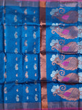 Pradip Fabrics Woven Sky blue color Soft Handloom Saree