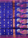 Pradip Fabrics Woven Blue color Soft Handloom Saree