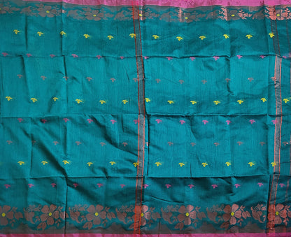 Pradip Fabrics Woven Sea green  Color Soft Handloom Saree