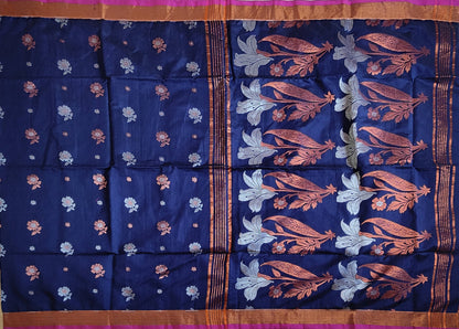 Pradip Fabrics Woven Blue Color Soft Handloom Saree