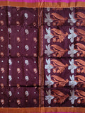 Pradip Fabrics Woven Deep brown Color Soft Handloom Saree
