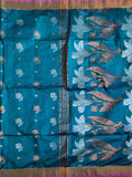 Pradip Fabrics Woven Sea Green Color Soft Handloom Saree