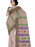 Pradip Fabrics Woven Tant Pure Cotton Saree (green &  purple )