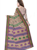 Pradip Fabrics Woven Tant Pure Cotton Saree (green &  purple )