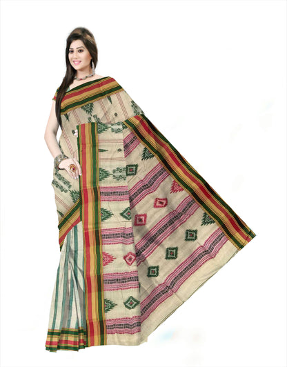 Pradip Fabrics Woven Tant Pure Cotton Saree (multicolor)