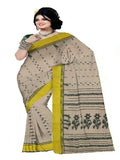 Pradip Fabrics Woven Tant Pure Cotton Saree (cream & yellow )