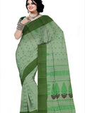 Pradip Fabrics Woven Tant Pure Cotton Saree ( Green )