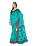 Pradip Fabrics Woven Tant Pure Cotton Saree (Green )