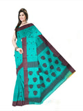 Pradip Fabrics Woven Tant Pure Cotton Saree (Green )