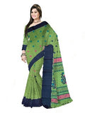 Pradip Fabrics Woven Tant Pure Cotton Saree (green )