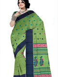 Pradip Fabrics Woven Tant Pure Cotton Saree (green )