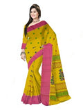 Pradip Fabrics Woven Tant Pure Cotton Saree (yellow)