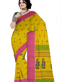 Pradip Fabrics Woven Tant Pure Cotton Saree (yellow)