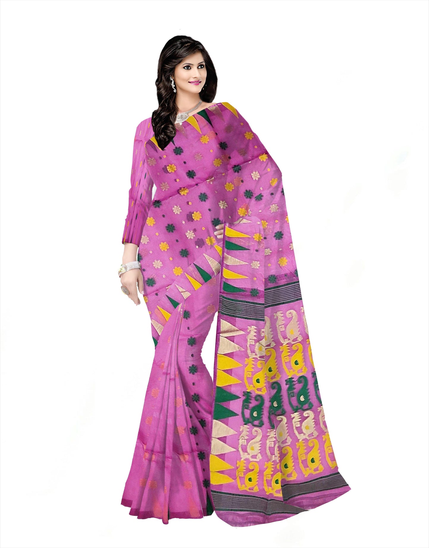 Pradip Fabrics Handloom Pure Tant Gap jamdni Saree