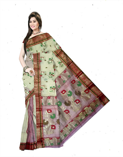 Pradip Fabrics Woven Pure Tant Tussar Silk Saree