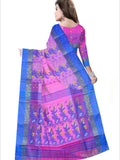 Pradip Fabrics Woven Tant cotton Pink & BlueColor Saree