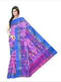 Pradip Fabrics Woven Tant cotton Pink & BlueColor Saree