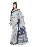Pradip Fabrics Woven  Pure Tant Cotton Blue and white Color Saree