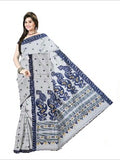 Pradip Fabrics Woven  Pure Tant Cotton Blue and white Color Saree