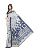 Pradip Fabrics Woven  Pure Tant Cotton Blue and white Color Saree