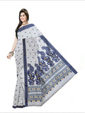 Pradip Fabrics Woven  Pure Tant Cotton Blue and white Color Saree