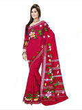 Pradip Fabrics Hand Painted Soft Linen Cotton Saree With Tassels