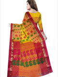 Pradip Fabrics Woven Tant Silk Yellow & Red Color Saree
