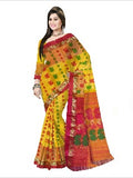 Pradip Fabrics Woven Tant Silk Yellow & Red Color Saree