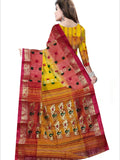 Pradip Fabrics Woven Tant Silk Yellow & Red Color Saree