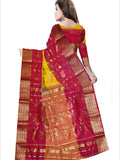 Pradip Fabrics Woven Tant Banarasi Cream and Pink Color Saree