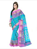 Pradip Fabrics Woven Tant Silk Pink & Sky blue Color Saree