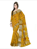 Pradip Fabrics Woven Tant Banarasi Yellow Color Saree