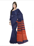 Pradip Fabrics Woven Soft Pure Cotton Handloom Blue & Orange Color Saree