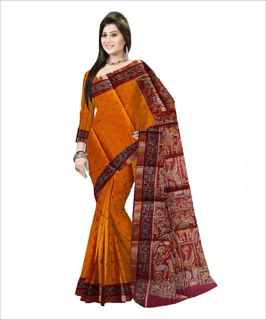 Pradip Fabrics Woven Red and Yellow Color Pure Silk Saree