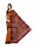 Pradip Fabrics Woven Red and Yellow Color Pure Silk Saree
