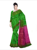 Pradip Fabrics Woven Pink and Green color  Soft Handloom Saree