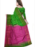 Pradip Fabrics Woven Pink and Green color  Soft Handloom Saree