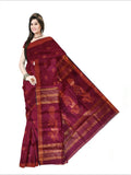 Pradip Fabrics Woven Soft Handloom Maroon  Color Saree