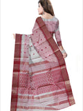 Pradip Fabrics Woven Red and White Color Pure Tant cotton  Saree