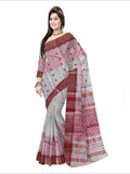 Pradip Fabrics Woven Red and White Color Pure Tant cotton  Saree