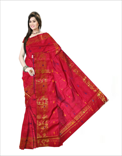 Pradip Fabrics Woven Red color  Soft Handloom Saree