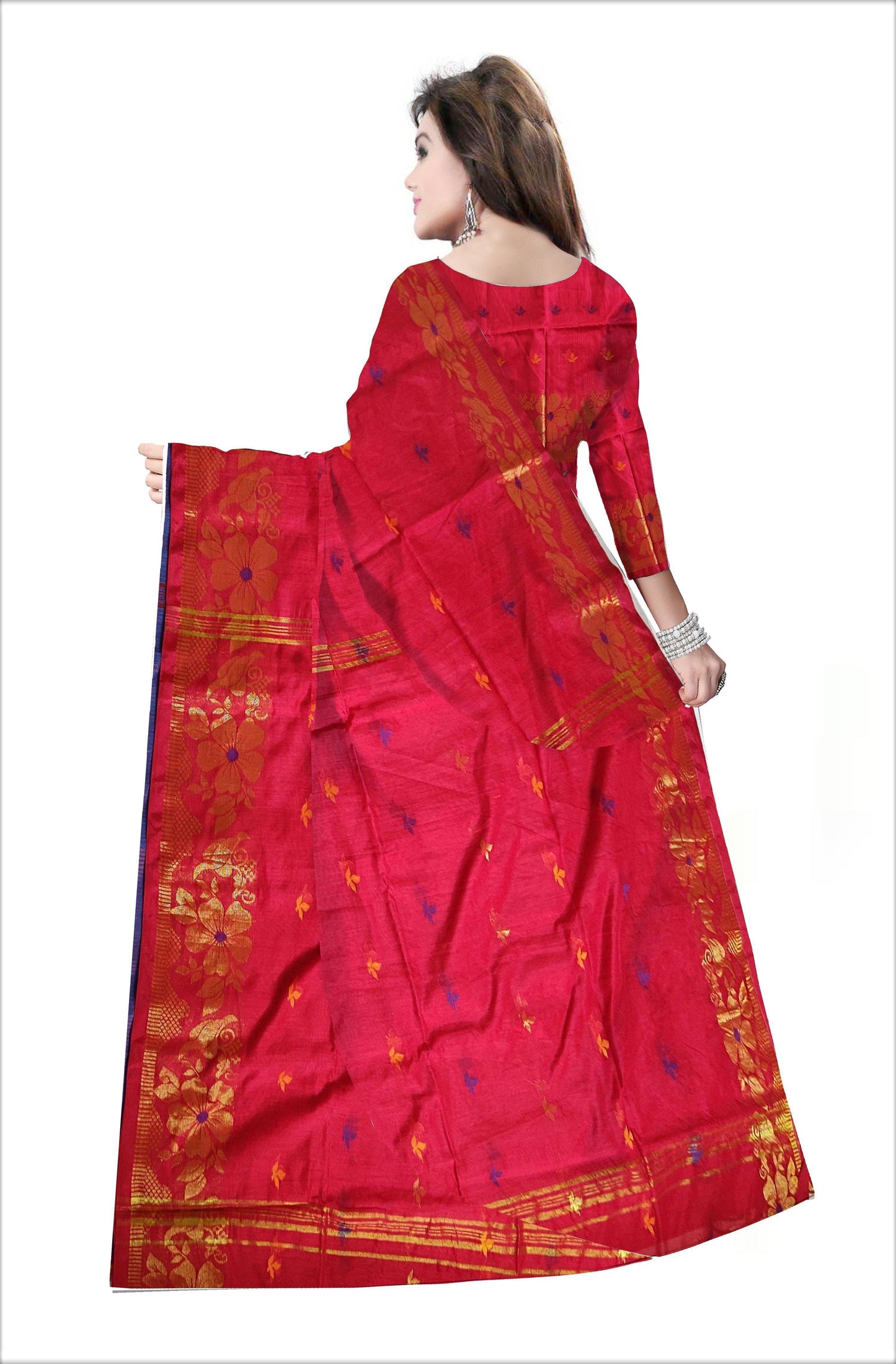 Pradip Fabrics Woven Red color  Soft Handloom Saree